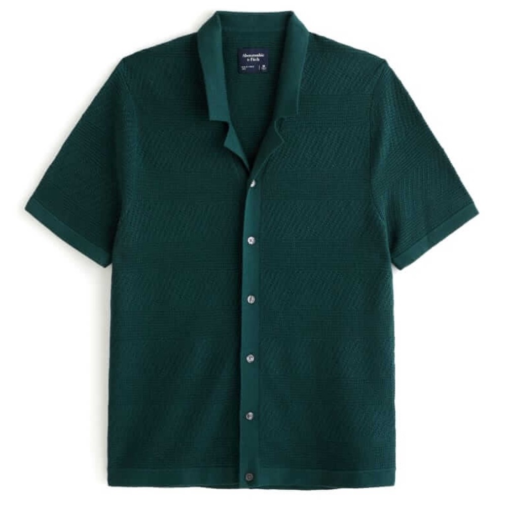 Abercrombie & Fitch Men's Green Short Sleeve Shirt